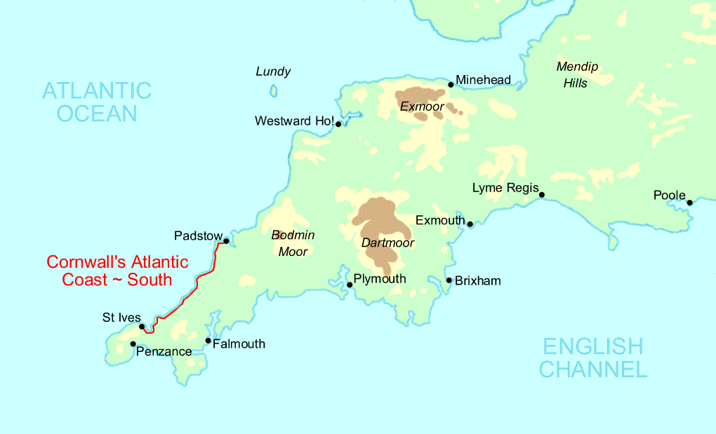Cornwall's Atlantic Coast South Trail Running map